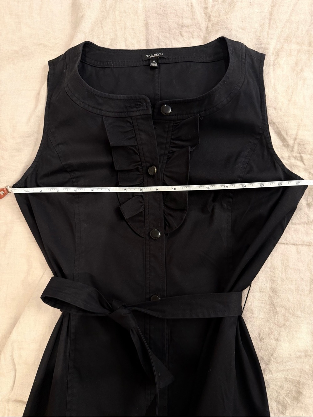 Talbots Ruffle-Front Belted Shirt Dress - Picture 5 of 9
